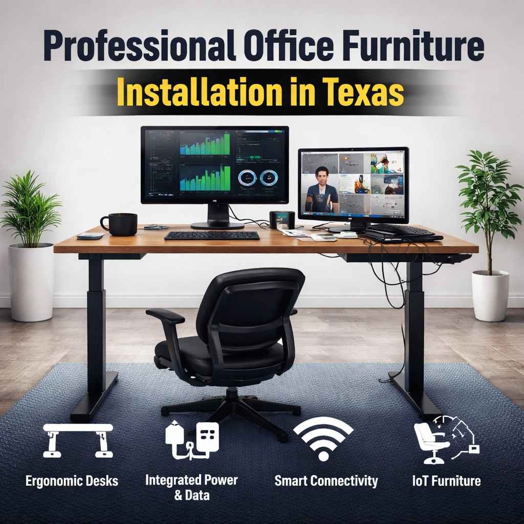 Professional office furniture installation in Texas